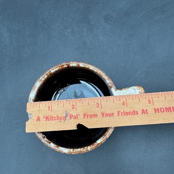 Vintage Pfaltgraff Gourmet Brown Drip Stackable Mug Closed Handle - Picture 7 of 10